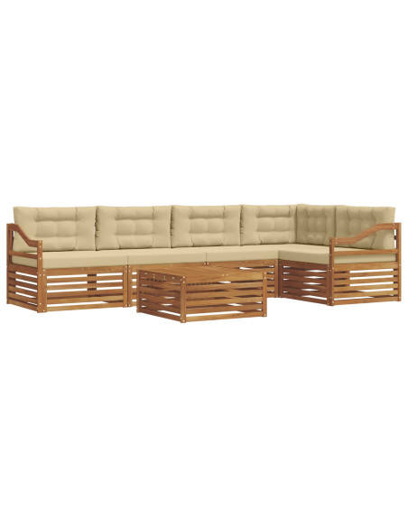 Set di divani con cuscino 6 pcs Naturale e Beige