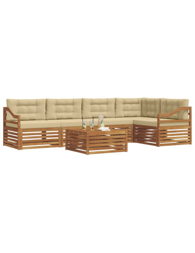 Set di divani con cuscino 6 pcs Naturale e Beige