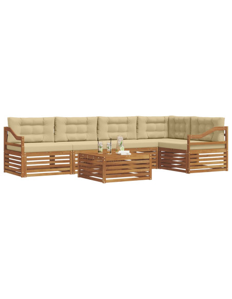 Set di divani con cuscino 6 pcs Naturale e Beige