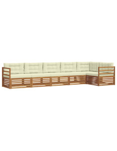 Set di divani con cuscino 6 pcs Naturale e Crema 2