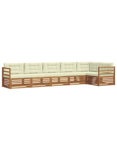 Set di divani con cuscino 6 pcs Naturale e Crema