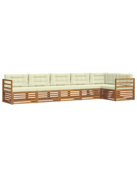 Set di divani con cuscino 6 pcs Naturale e Crema