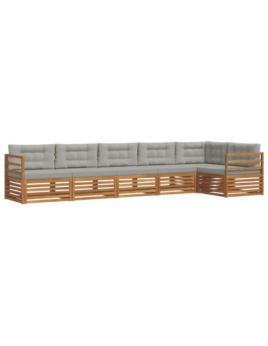 Set di divani con cuscino 19 pcs Grigio Naturale e Chiaro