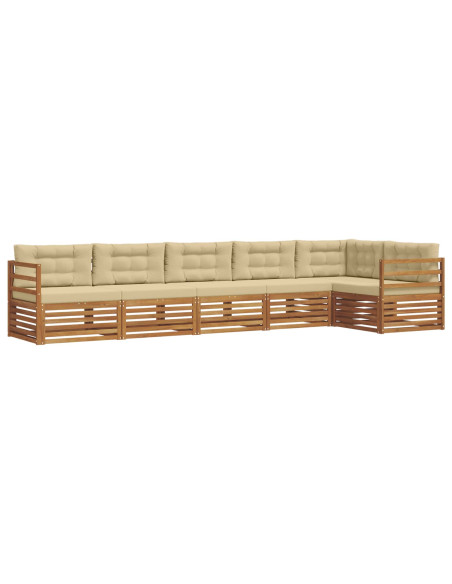 Set di divani con cuscino 6 pcs Naturale e Beige