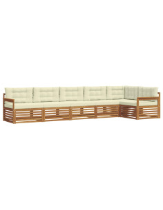 Set di divani con cuscino 6 pcs Naturale e Crema 2