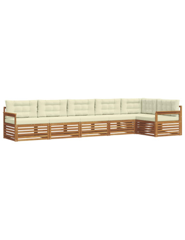 Set di divani con cuscino 6 pcs Naturale e Crema