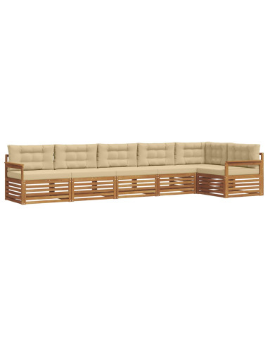 Set di divani con cuscino 6 pcs Naturale e Beige