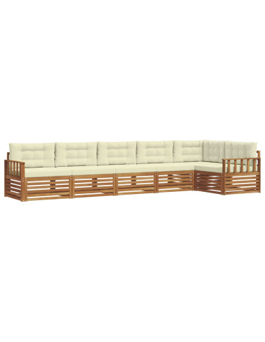 Set di divani con cuscino 6 pcs Naturale e Crema