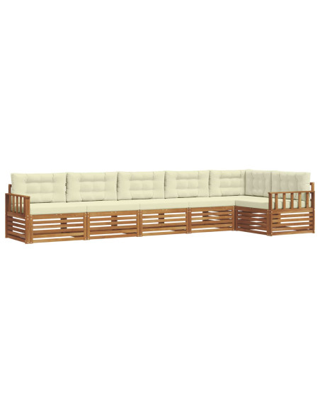 Set di divani con cuscino 6 pcs Naturale e Crema