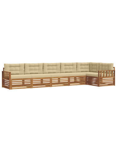 Set di divani con cuscino 6 pcs Naturale e Beige