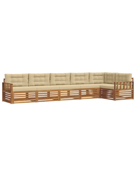 Set di divani con cuscino 6 pcs Naturale e Beige