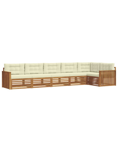 Set di divani con cuscino 6 pcs Naturale e Crema