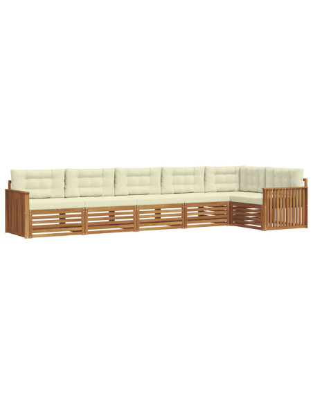 Set di divani con cuscino 6 pcs Naturale e Crema