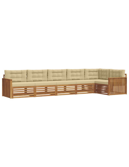 Set di divani con cuscino 6 pcs Naturale e Beige