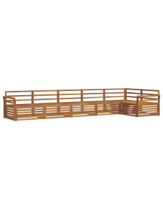 Set di divani 6 pcs Naturale Legno di Acacia Massello 2