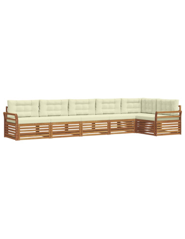 Set di divani con cuscino 6 pcs Naturale e Crema