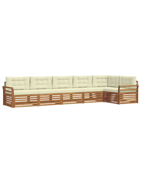 Set di divani con cuscino 6 pcs Naturale e Crema