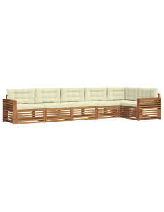 Set di divani con cuscino 6 pcs Naturale e Crema 2