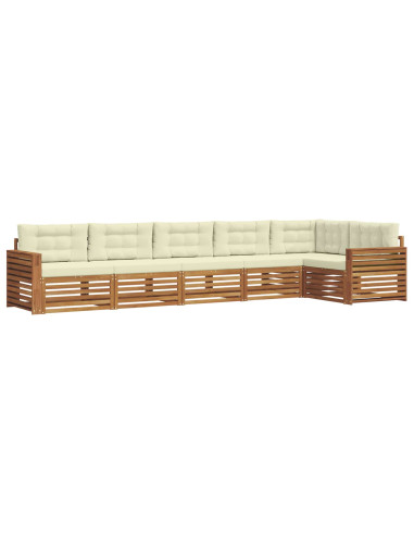Set di divani con cuscino 6 pcs Naturale e Crema