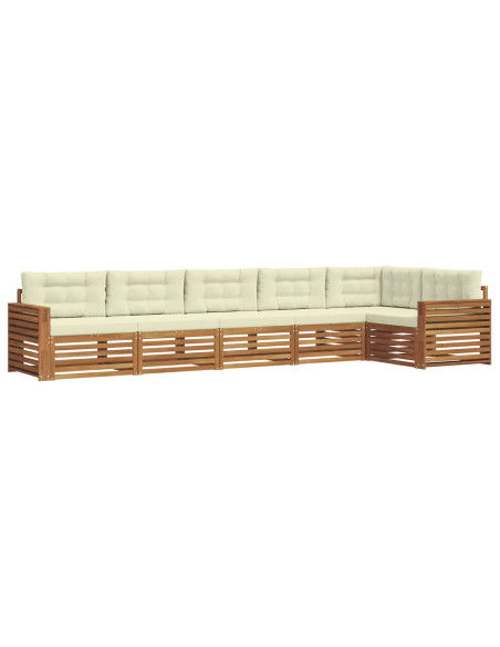 Set di divani con cuscino 6 pcs Naturale e Crema