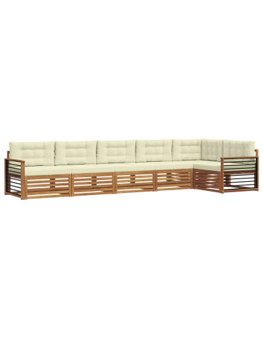 Set di divani con cuscino 6 pcs Naturale e Crema