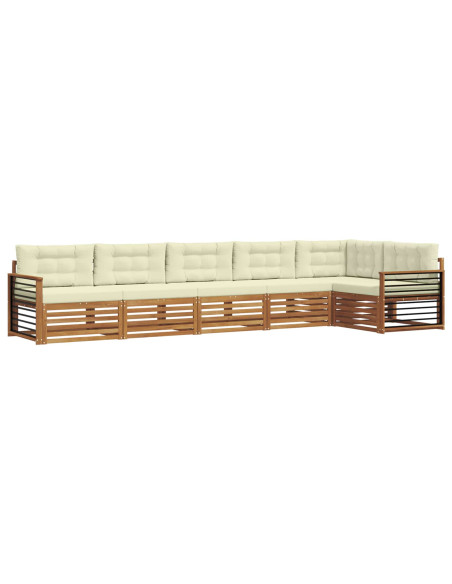 Set di divani con cuscino 6 pcs Naturale e Crema