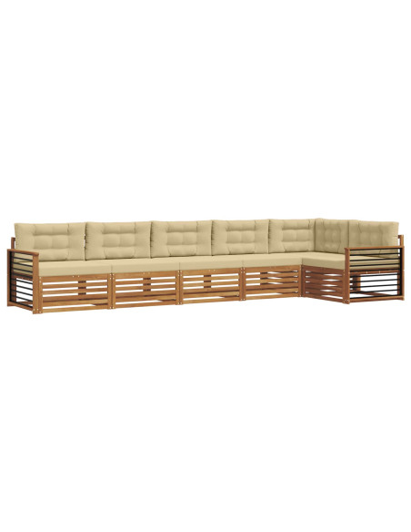 Set di divani con cuscino 6 pcs Naturale e Beige