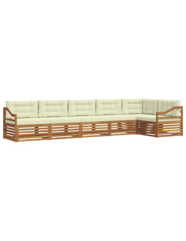 Set di divani con cuscino 6 pcs Naturale e Crema