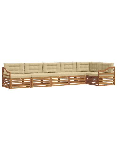 Set di divani con cuscino 6 pcs Naturale e Beige