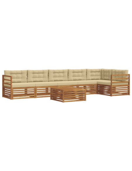 Set di divani con cuscino 7 pcs Naturale e Beige