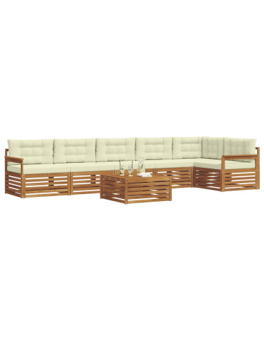 Set di divani con cuscino 7 pcs Naturale e Crema