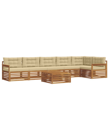 Set di divani con cuscino 7 pcs Naturale e Beige
