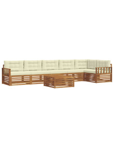 Set di divani con cuscino 7 pcs Naturale e Crema 2