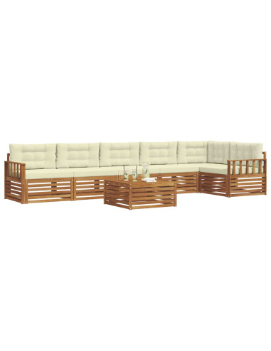 Set di divani con cuscino 7 pcs Naturale e Crema