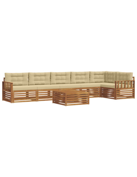 Set di divani con cuscino 7 pcs Naturale e Beige