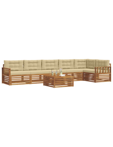 Set di divani con cuscino 7 pcs Naturale e Beige