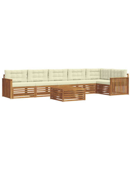 Set di divani con cuscino 7 pcs Naturale e Crema