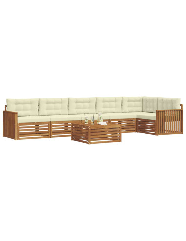 Set di divani con cuscino 7 pcs Naturale e Crema