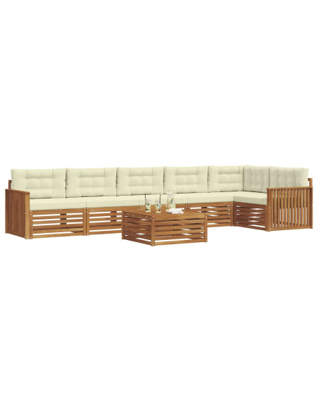 Set di divani con cuscino 7 pcs Naturale e Crema