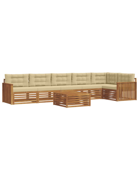 Set di divani con cuscino 7 pcs Naturale e Beige