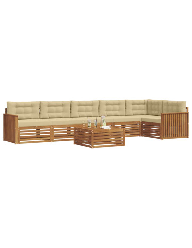 Set di divani con cuscino 7 pcs Naturale e Beige