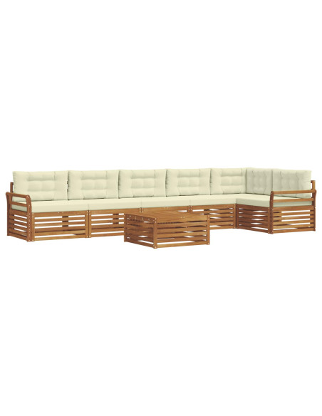 Set di divani con cuscino 7 pcs Naturale e Crema