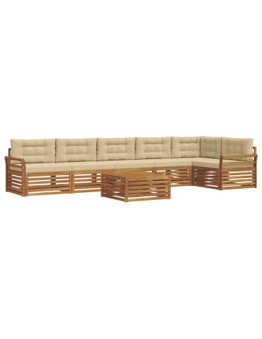 Set di divani con cuscino 7 pcs Naturale e Beige