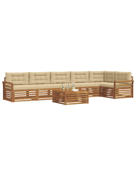 Set di divani con cuscino 7 pcs Naturale e Beige