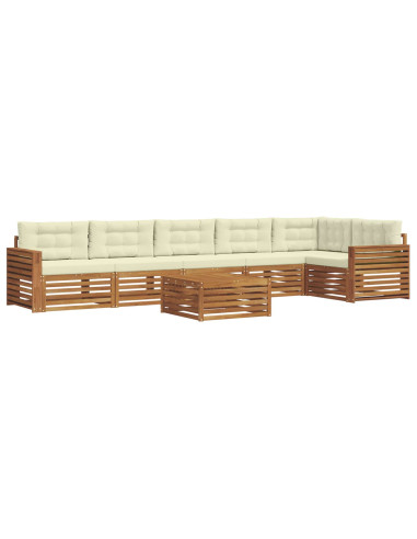 Set di divani con cuscino 7 pcs Naturale e Crema