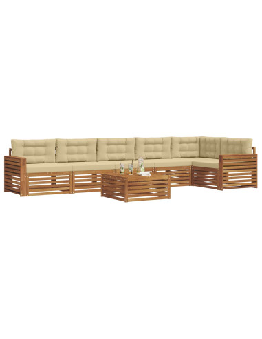 Set di divani con cuscino 7 pcs Naturale e Beige