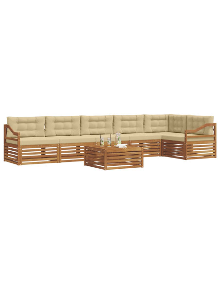 Set di divani con cuscino 7 pcs Naturale e Beige