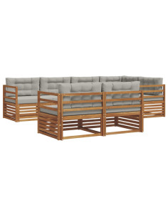 Set di divani con cuscino 22 pcs Grigio Naturale e Chiaro 2