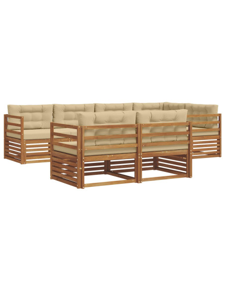 Set di divani con cuscino 7 pcs Naturale e Beige