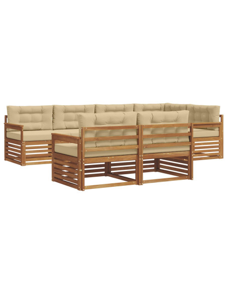 Set di divani con cuscino 7 pcs Naturale e Beige